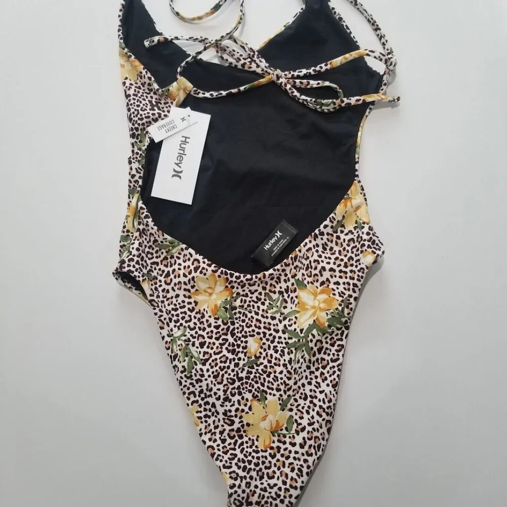 Hurley  Printed One-Piece Cheeky Swimsuit - Jungle Cat - Picture 6 of 11